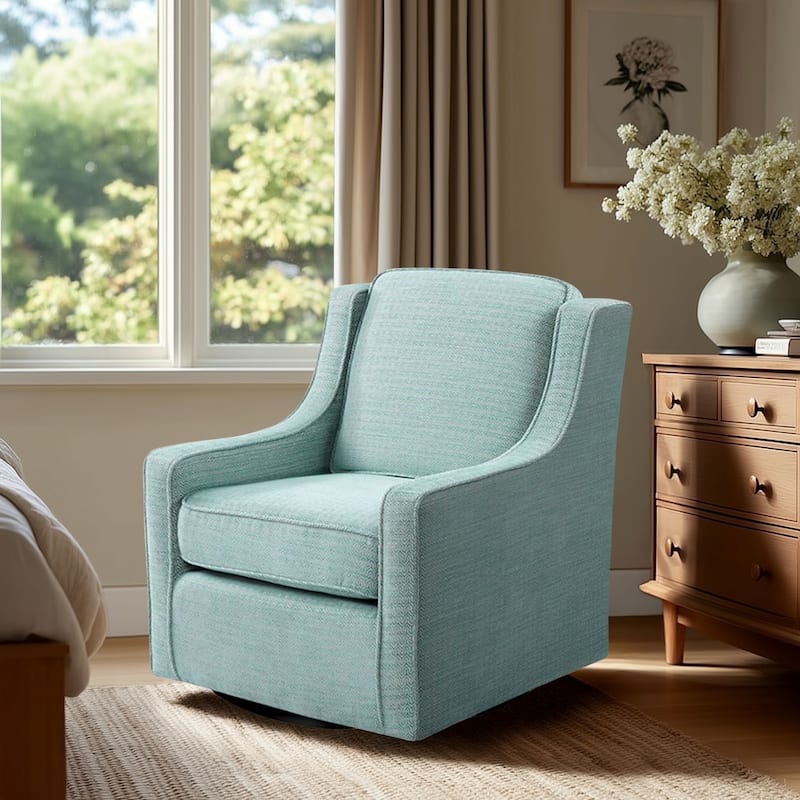 Madison Park Lois 360 degree Swivel Chair - Dusty Aqua