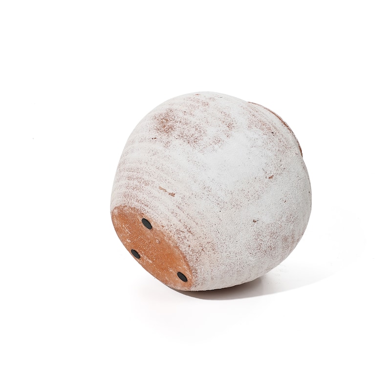 Marble Brown and White 12.4-Inch Tall Terracotta Vase