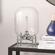 preview thumbnail 31 of 52, Carson Carrington Sagen Glass and Brass Table Lamp Nickel