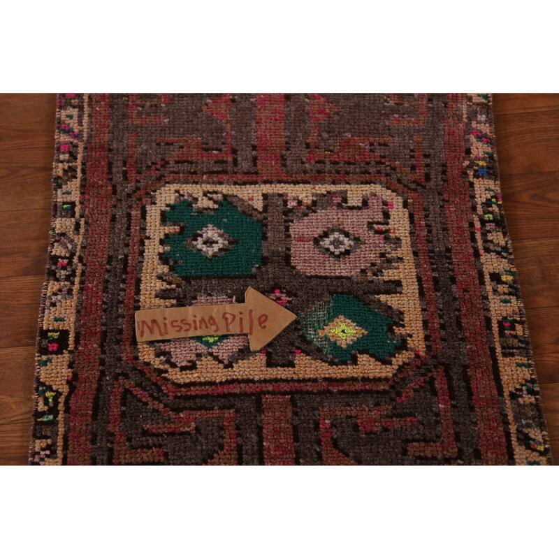 Hand Knotted Oriental 100% Wool Carpet Transitional Tribal Pink Anatolian Area Rug - 2' 6'' X 1' 8''
