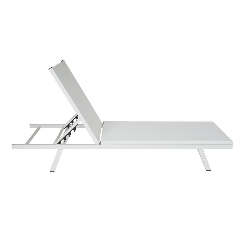 Mesh Chaise Lounge Chair, Rust-Proof Patio Recliner with Adjustable Backrest, Poolside Chair for Sunbathing