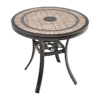 31-In Patio Round Tile-Top Dining Table with Umbrella Hole - Bed Bath ...