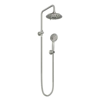 Laguna 8-in Multi-function Showerhead Shower System with Pivoting Shower Arm and Multi-function Handshower Brushed Nickel