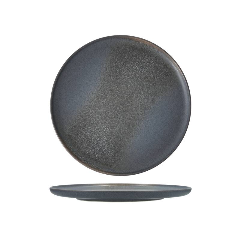 Cloud Terre Iceland Stoneware, 10.75" Dinner Plate (Set of 4) - 10.75" Dinner Plate - Volcanic Grey - 4 Piece