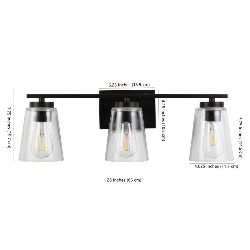 SAFAVIEH Lighting Grezler 3 Light Wall Sconce - 26" x 6" x 7.8"