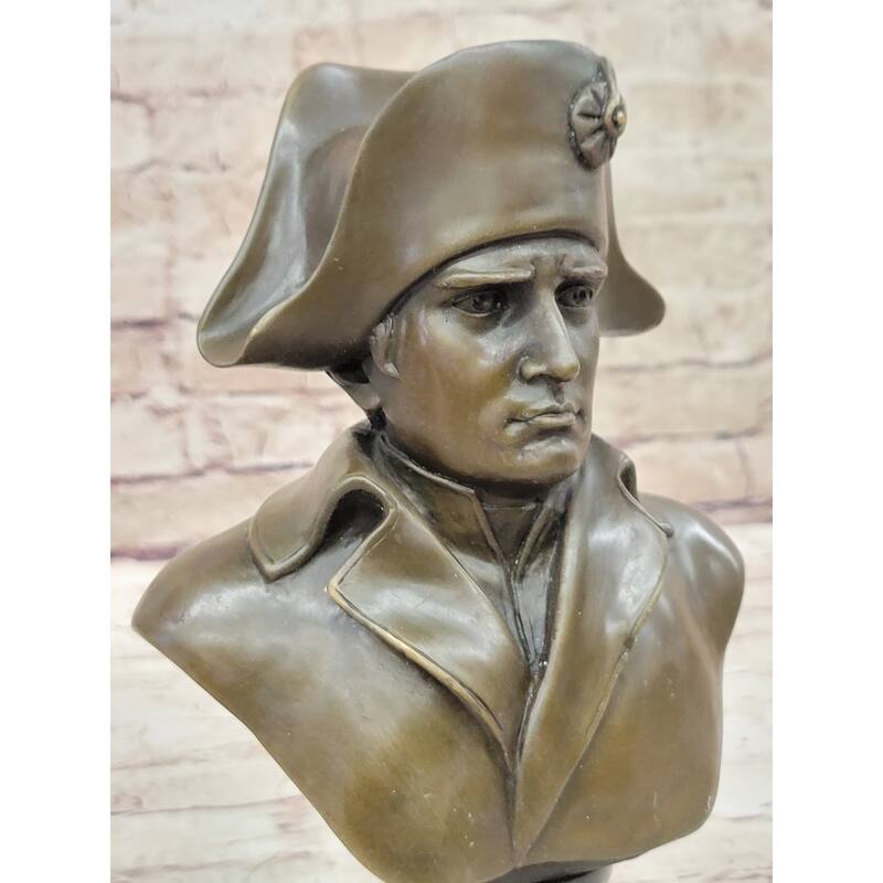 Napoleon Bonaparte Bronze Bust Sculpture Statue Figure Marble Base 9.5 Inches X 6 Inches