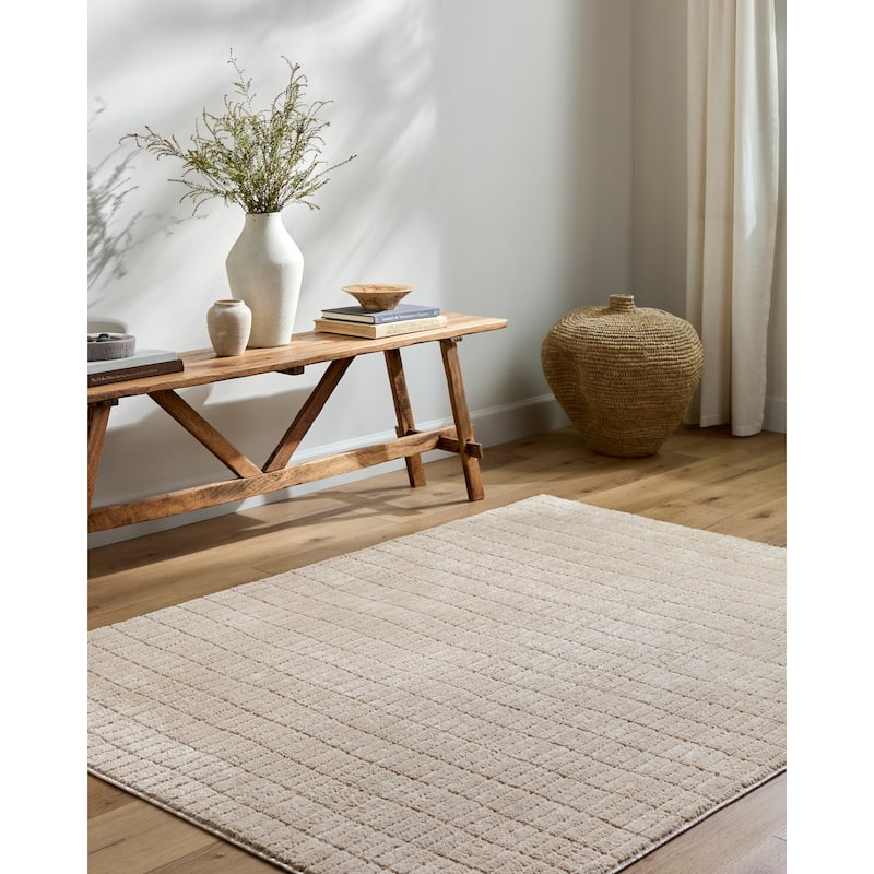 Livabliss x Our PNW Home Cascade Global Striped Area Rug - 7'10" x 10' - Light Brown
