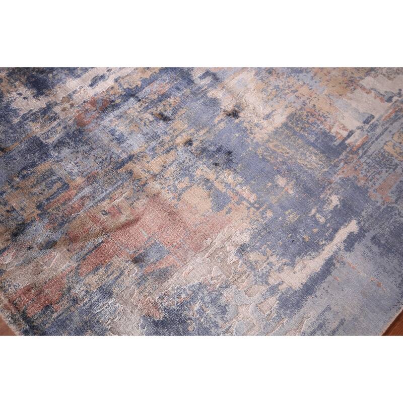 Contemporary Abstract Area Rug Handmade Wool Carpet - 5'4" x 7'6"