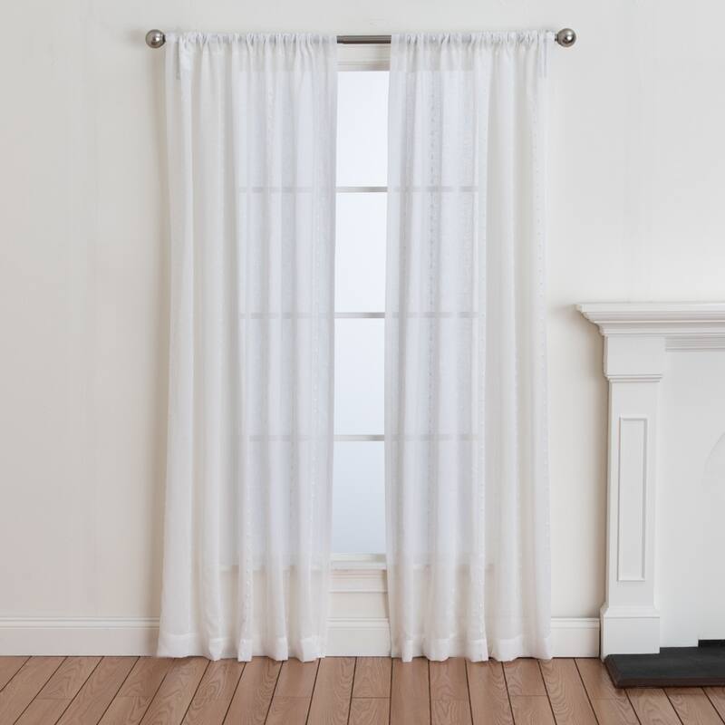 Miller Curtains Rosario Rod Pocket Panel - White - 50x84