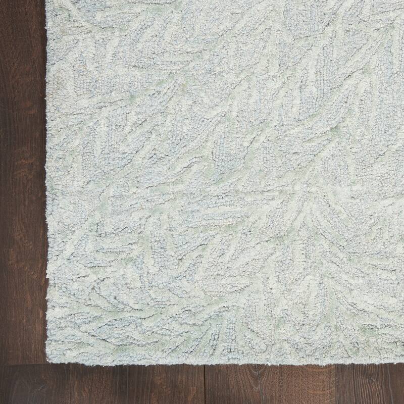 Michael Amini Star Contemporary Textured Botanical Abstract Glam Area Rug