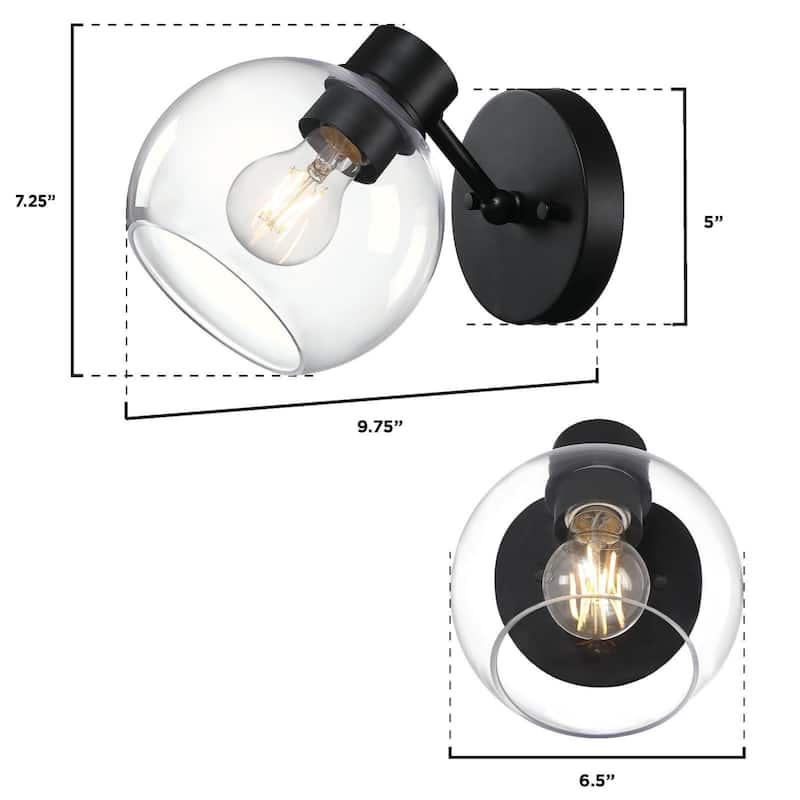 Westinghouse Lighting Hyson Three Light Wall Fixture, Matte Black Finish, Clear Glass