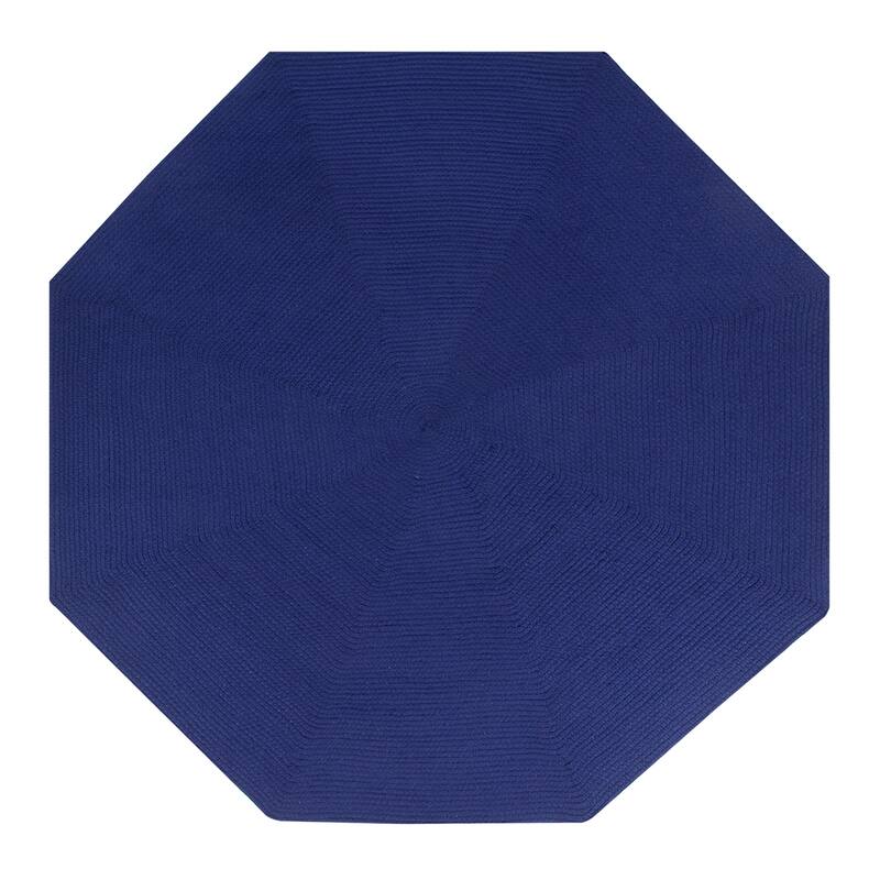 Better Trends Alpine Braid 100% Polypropylene Stain-resistant & Double-Sided Reversible Durable Indoor Area Utility Rug - 72" Octagonal - Navy Solid