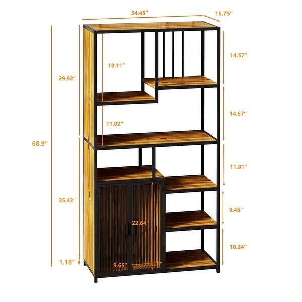 Multipurpose Bookshelf Storage Rack,with Enclosed Storage