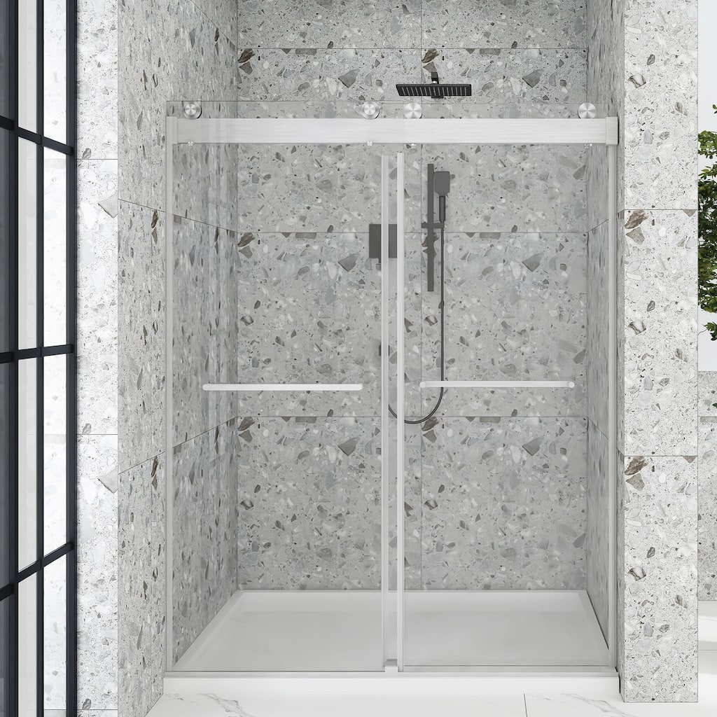 60"/72" Double Sliding Frameless Shower Door with Buffer