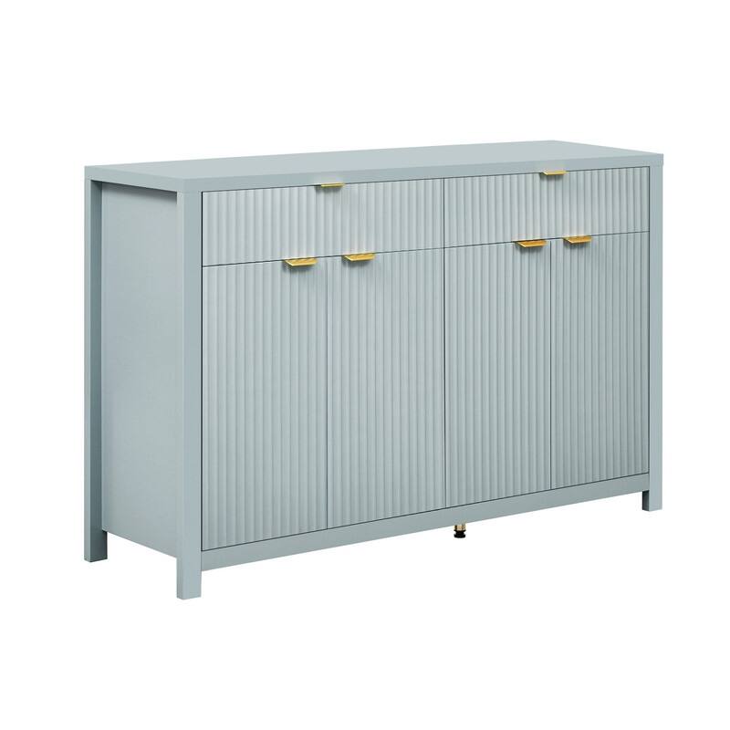 55.1" Modern Sideboard Cabinet with Adjustable Shelves and Aluminum Handles for Stylish Home Storage Solutions