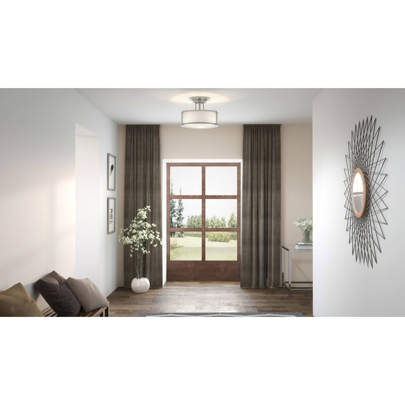 Roseto Clermont 3 Light 18" Wide Semi-Flush Drum Ceiling Fixture