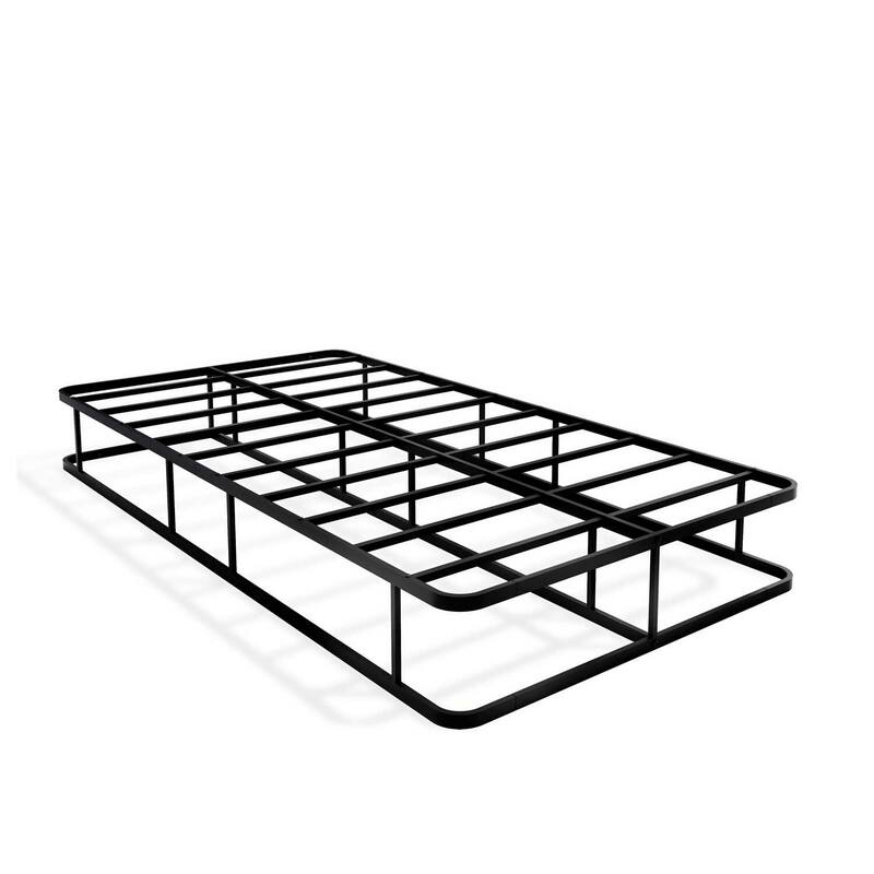 Twin Bed Frame Metal - Sturdy Black Bed Frame with Headboard & Footboard - Modern Bedroom Furniture