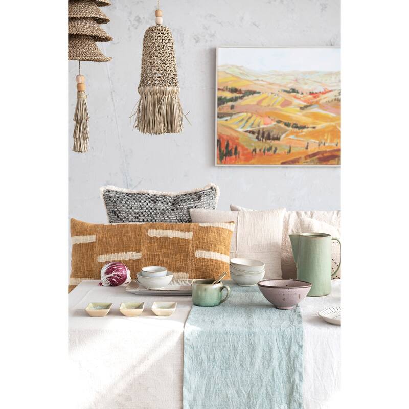 Wood and Hand-Woven Seagrass Mobile Wall Hanging - 29.5"L x 7.9"W x 45.3"H