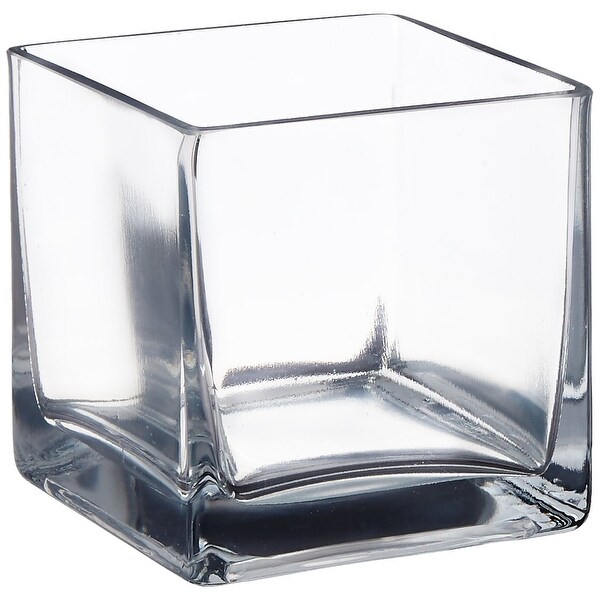 Afloral Clear Cube Glass Vase 5" x 5" - 5 x 5