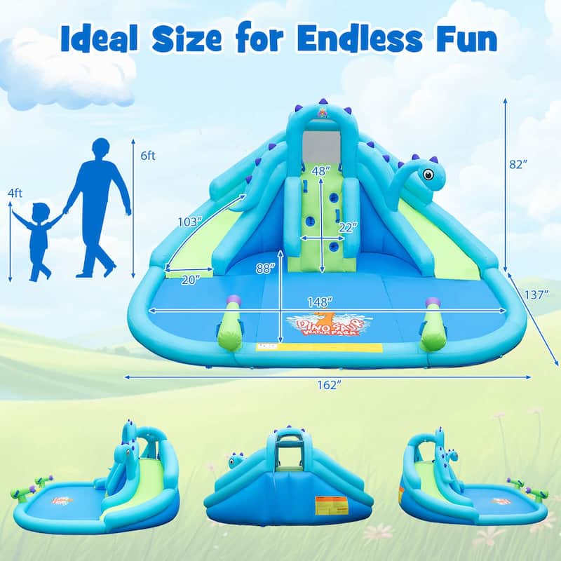 Gymax Inflatable Water Slide Blowup Water Park w/ Dual Slides Without