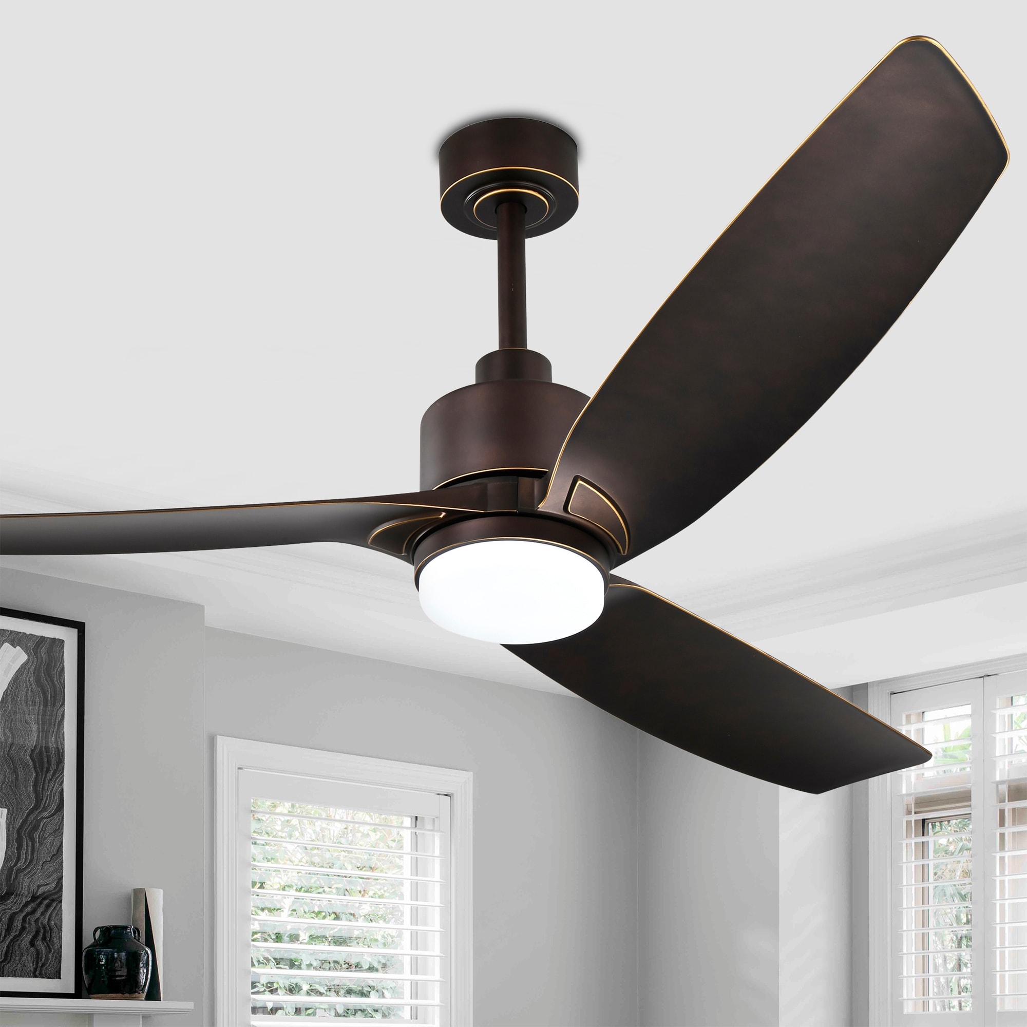Warehouse of Tiffany Heshor 3-Blade LED Lighted Ceiling Fan with Remote