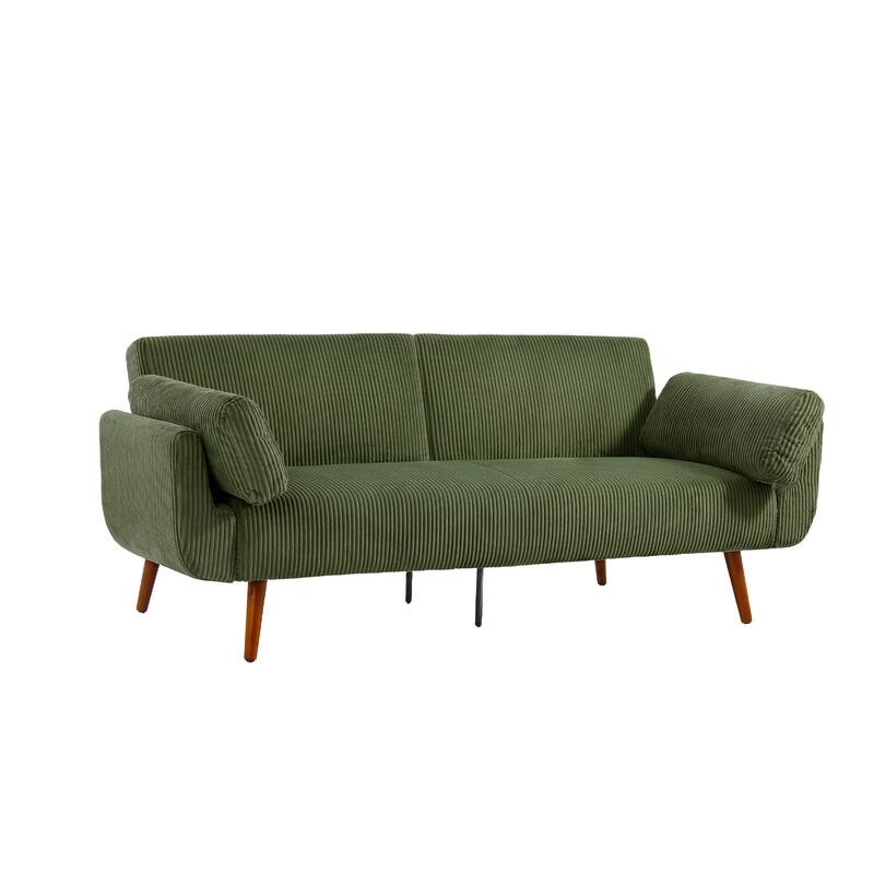 2 Set 73.5" W Upholstered Convertible Sleeper Sofa Bed with Pillows
