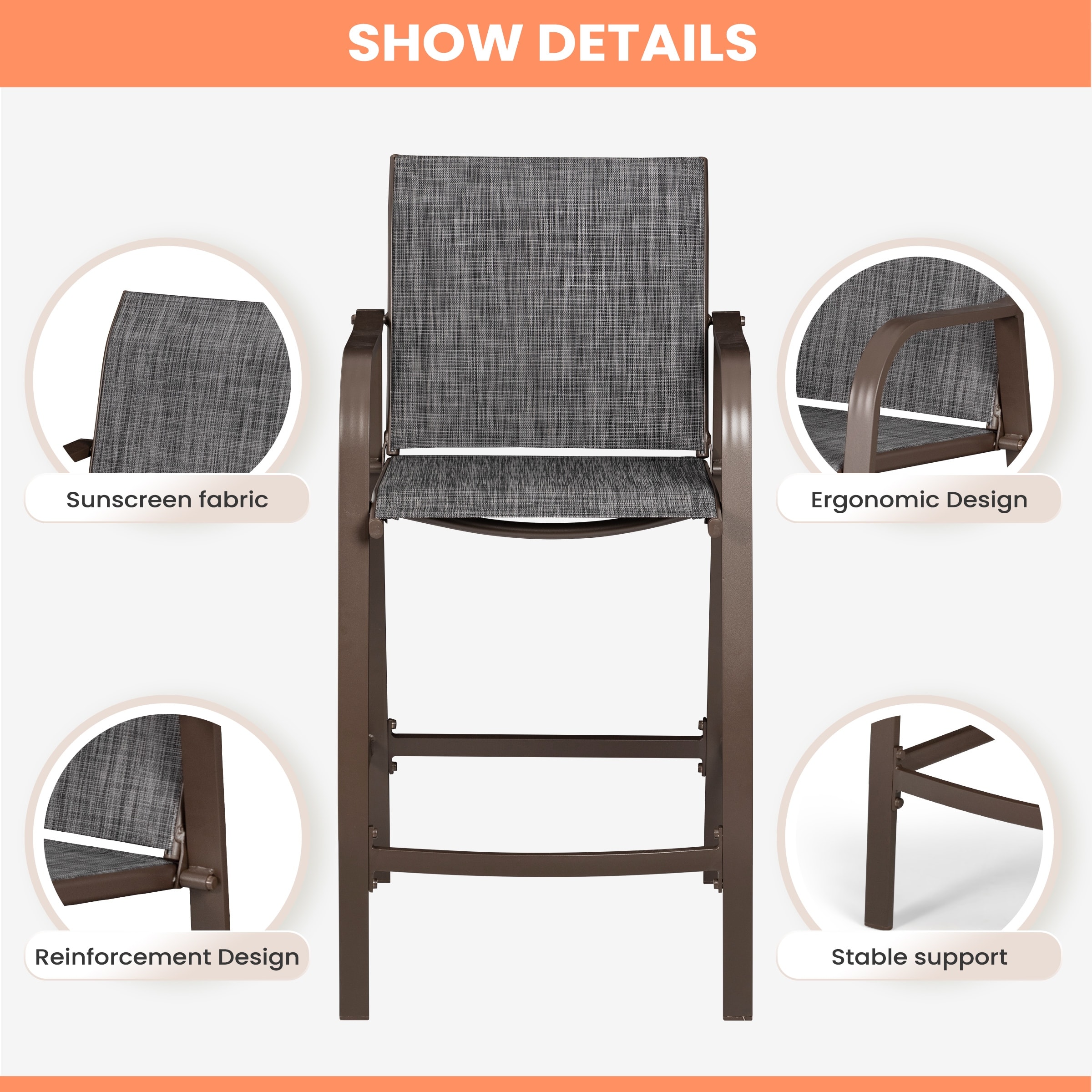 Stackable bar height on sale patio chairs