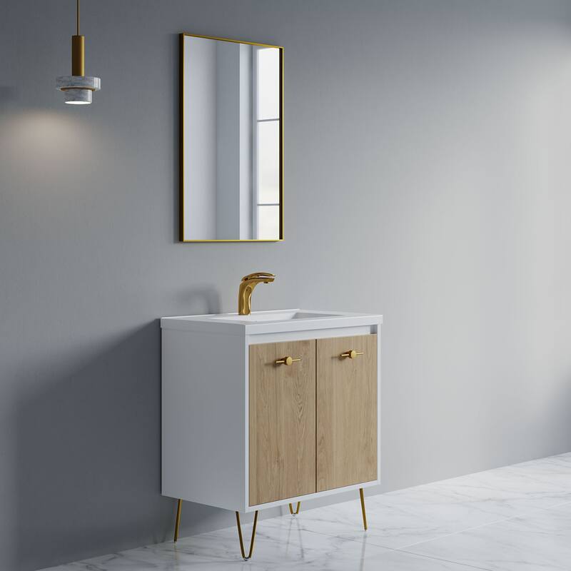 Kennan 30" Single Bathroom Vanity Set with V Legs