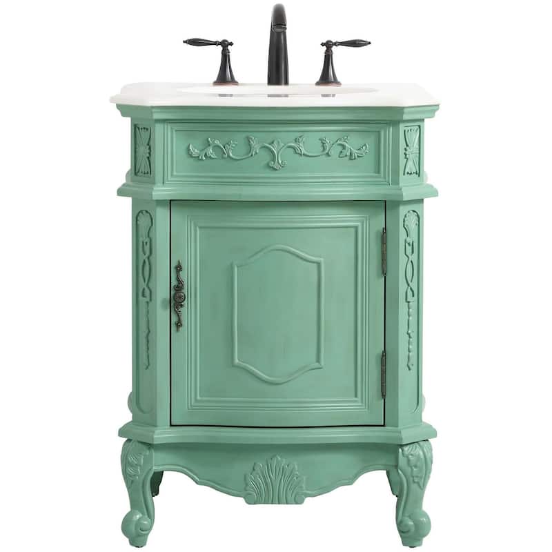 Elegant Lighting VF-1031-VW Berkshire 24" Free Standing Single Basin - Vintage Mint - Painted