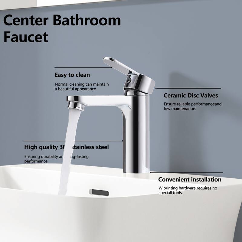Topcraft Single Handle Single Hole Bathroom Faucet Bathroom Vessel Faucet