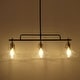 preview thumbnail 7 of 9, Modern Black Gold 3-Light Linear Glass Chandelier Kitchen Island Light for Dining Room - L33.5" x W7.1" x H11"