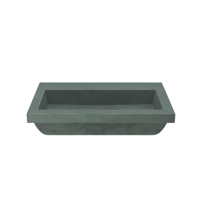 30" NativeStone Trough Drop-in Rectangular Bathroom Sink