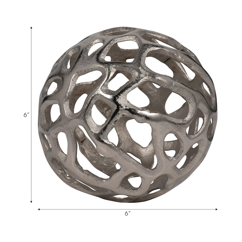 Sagebrook Home Modern Glam 6" Cut-Out Metal Round Orb - 6" x 6" x 6"