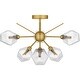 preview thumbnail 2 of 6, Salvador 6-Light Brushed Gold Semi-Flush Mount