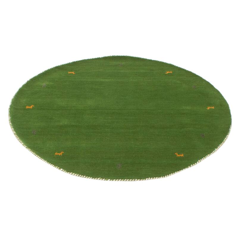 Kashkuli Gabbeh Green Rug 5'0" x 5'0" - 5'0 x 5'0