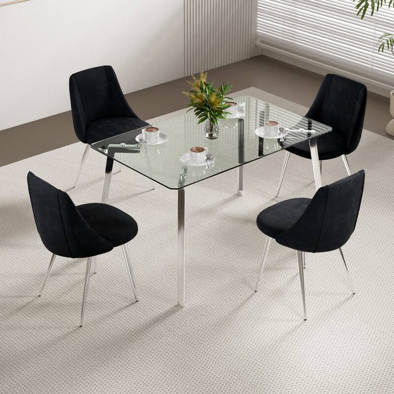 Modern simple velvet dining chair,set of 4