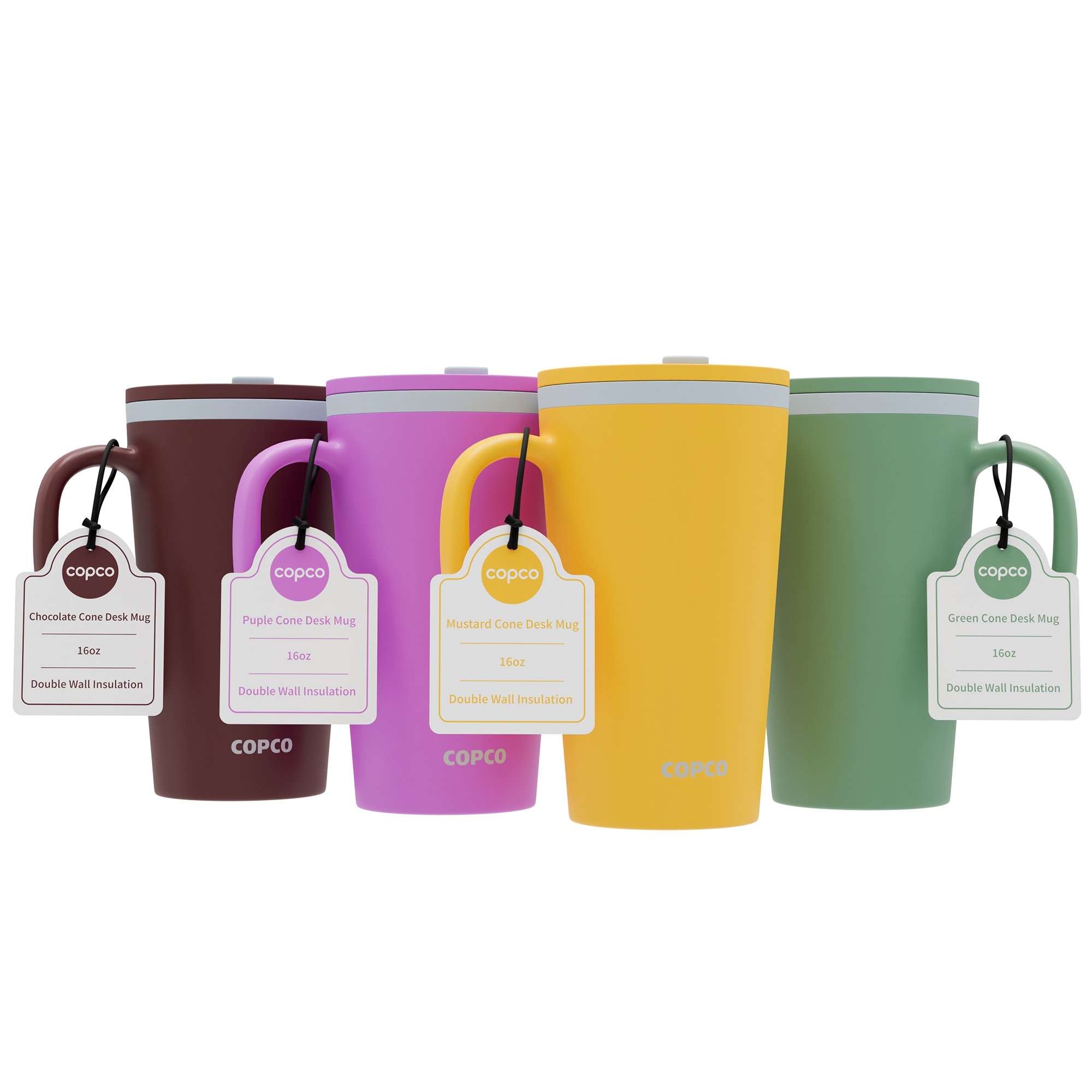 Copco Set of 4 Cone Desk Mugs - 16 oz