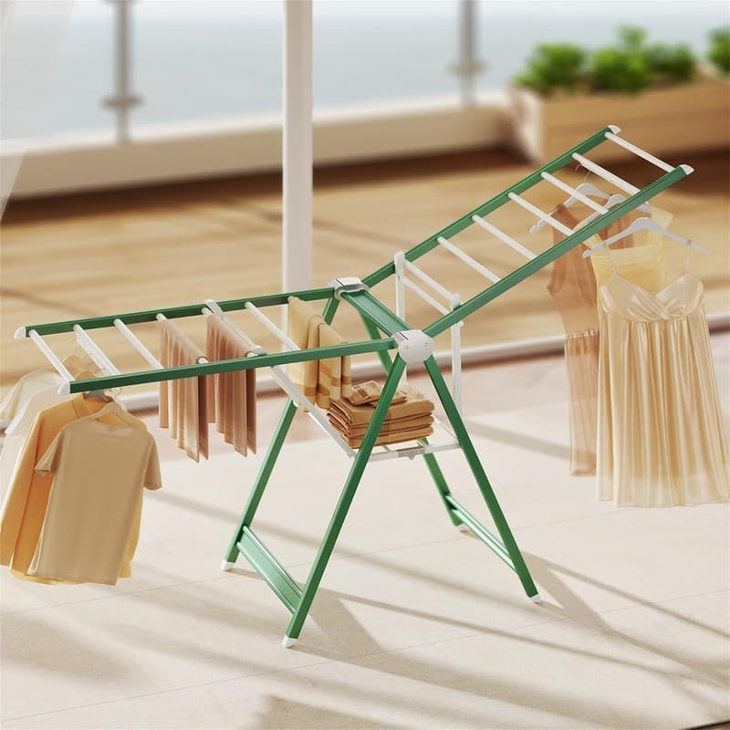 Clothes Drying Rack,63 Inches Foldable Aviation Aluminum Alloy Drying Rack, - 42.9"D x 4.7"W x 21.6"H