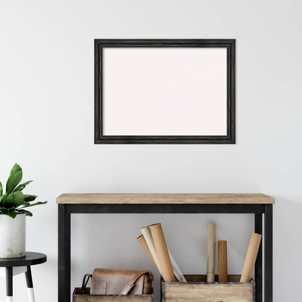 Rustic Pine Narrow Wood Framed White Corkboard Bulletin Board