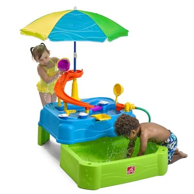 Waterpark Wonders Two-Tier Water Table for Toddler with Umbrella
