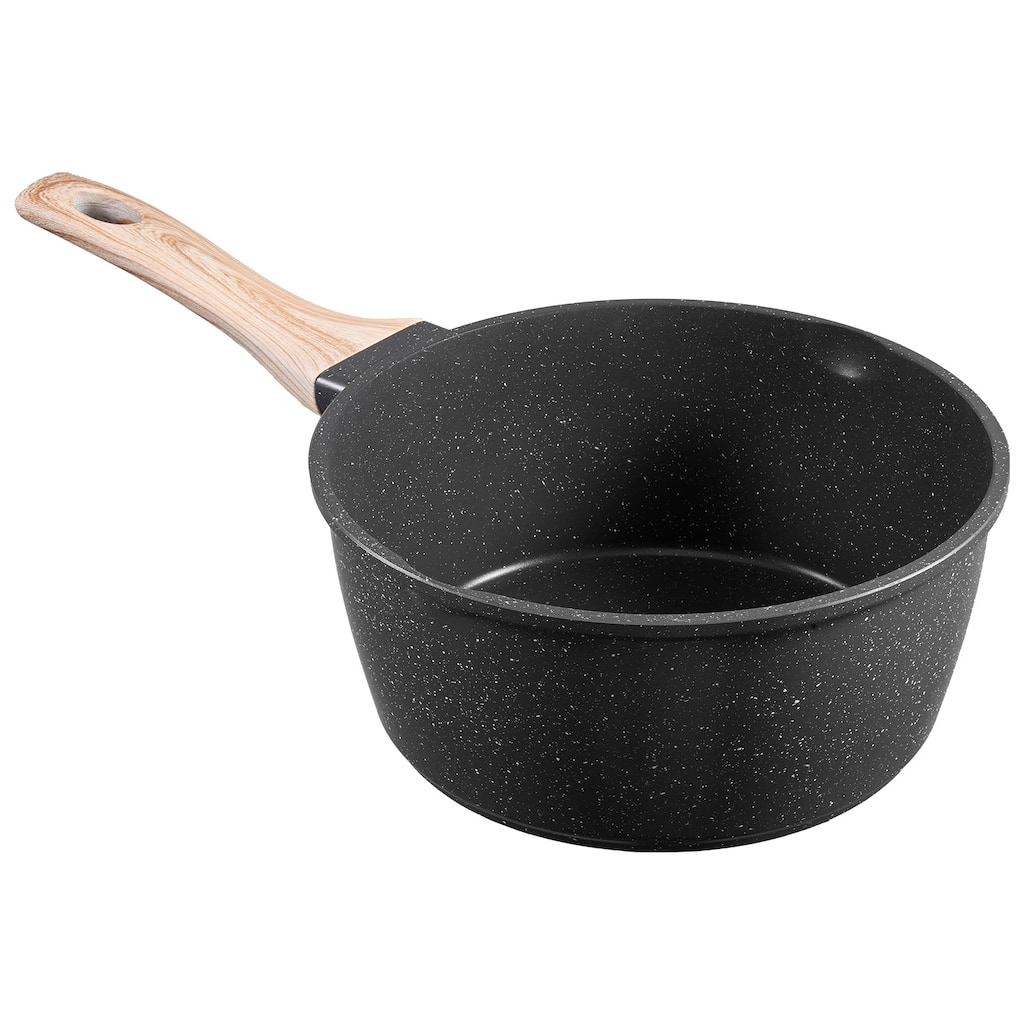 Anmytek 2.5 QT Nonstick Granite Saucepan with Lid Aluminum Alloy for Simmering Boiling All Stovetops
