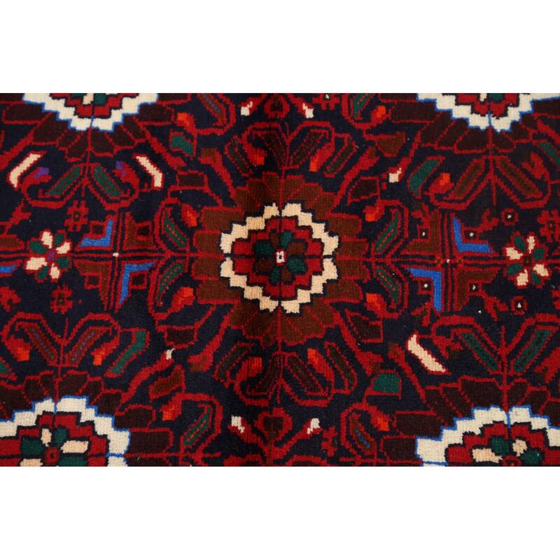 Geometric Balouch Persian Staircase Runner Rug Handmade Wool Carpet - 3'3" x 6'7"