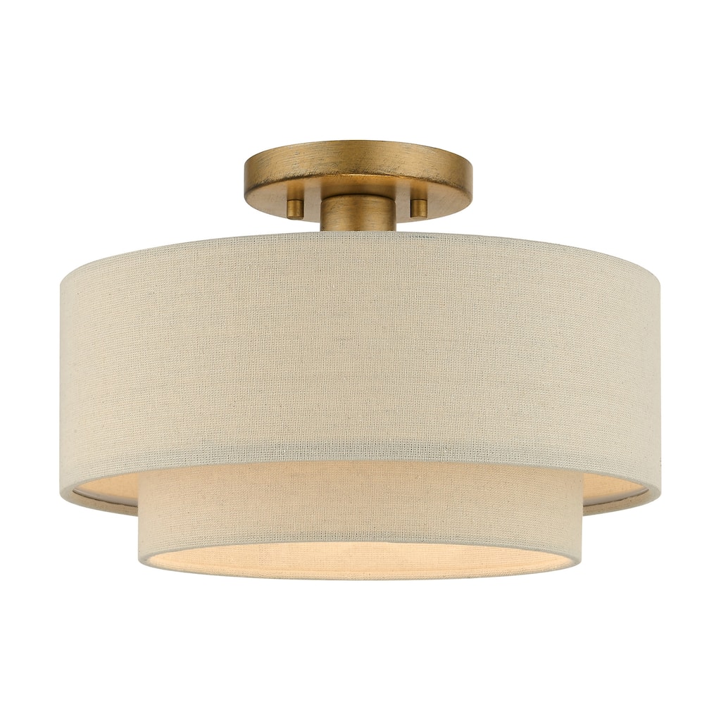 Livex Lighting 58896 Bellingham 13" Wide Semi-Flush Drum Ceiling