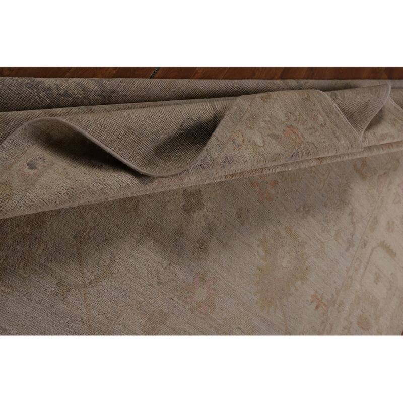 Vegetable Dye Oushak Turkish Area Rug Handmade Bedroom Wool Carpet - 8'0"x 9'10"