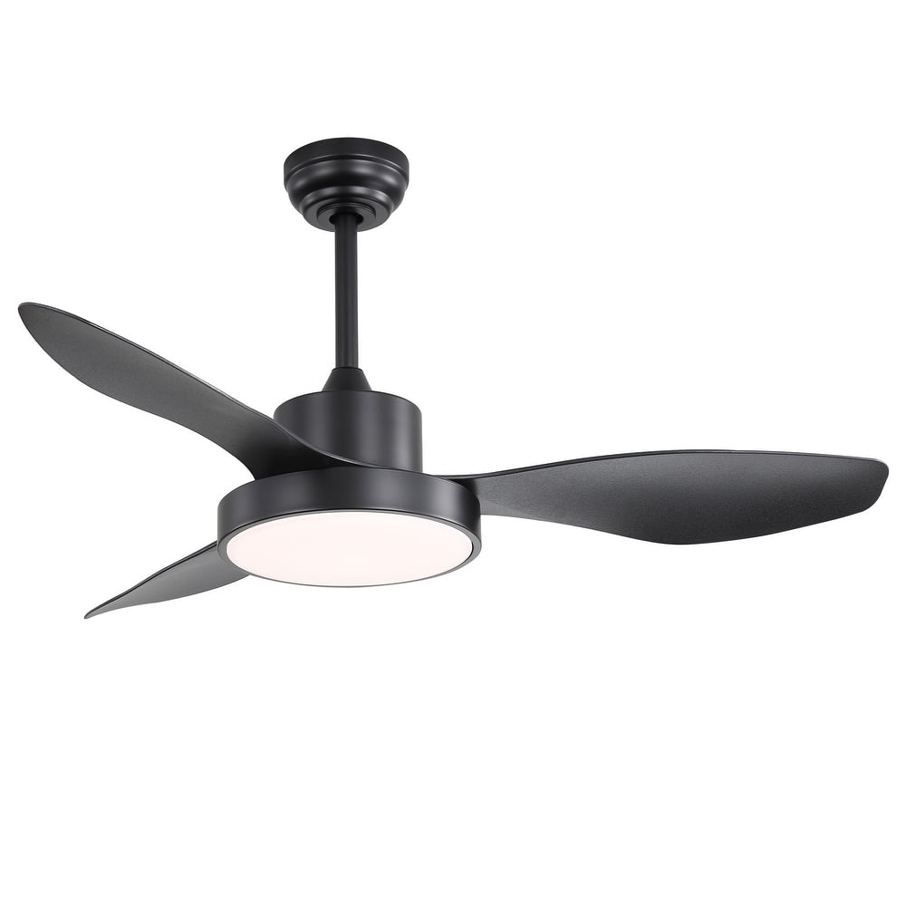 Quiet Reversible DC Motor Wood Ceiling Fan with 3 Dimmable Light Colors & 6 Wind Speeds, Timer Function