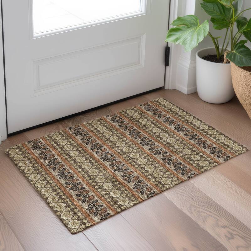 Machine Washable Indoor/ Outdoor Stripe Sochi Chantille Rug