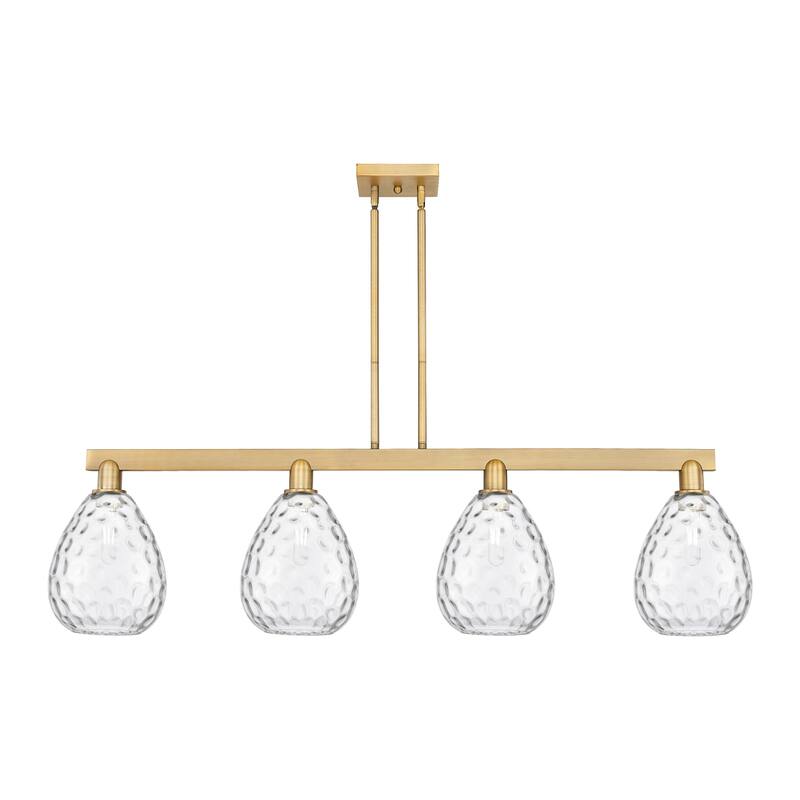 Innovations Lighting Endless Possibilities Arcadia - Waverly - 4 Light 51" Stem Hung Island Light - Clear/Brushed Brass
