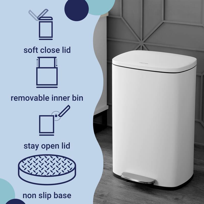 happimess 13-Gallon Trash Can with Soft-Close Lid and FREE Mini Trash Can