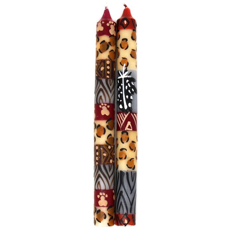 Unscented Hand-Painted Dinner Candles, Set of 2 - Uzima Design
