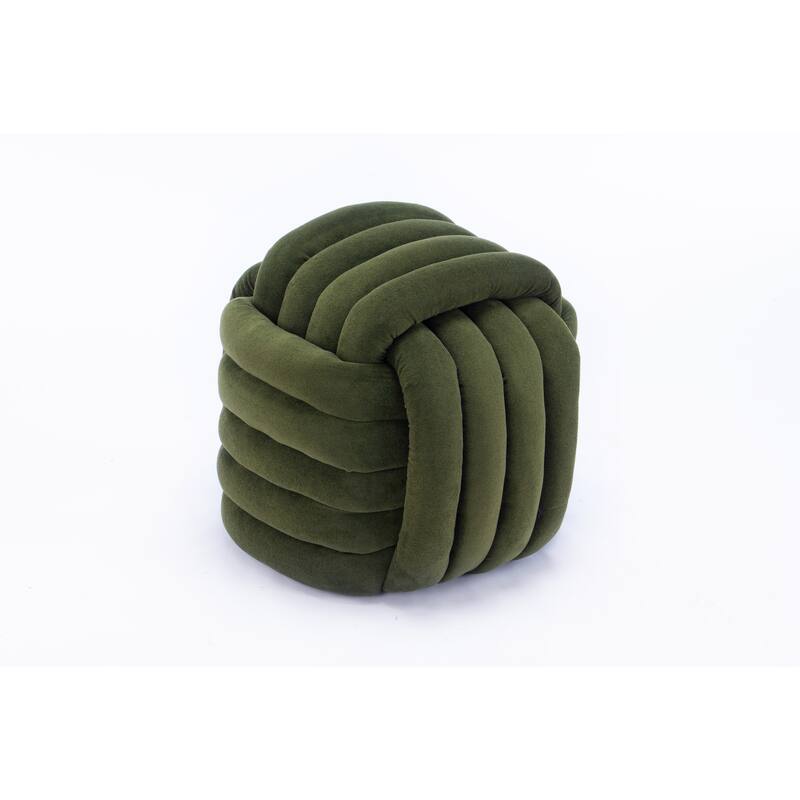 060Chenille Fabric Modern Knot Design Ottoman Makeup Stool Footstool, Comfortable and Stylish Seat for Living Room, Bedroom,